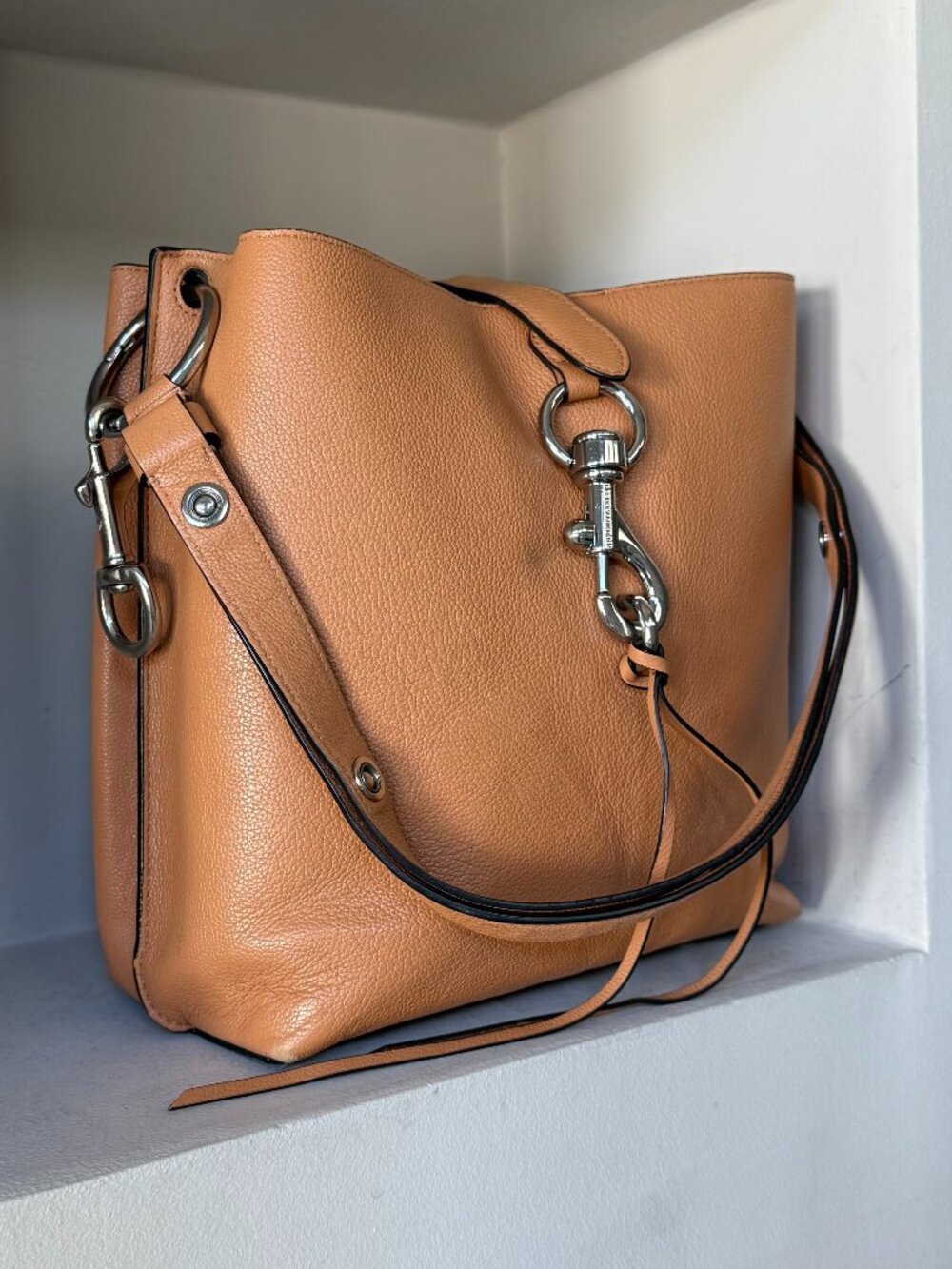 Rebecca Minkoff Megan Hobo Caramello Brown Apricot Leather Shoulder Bag